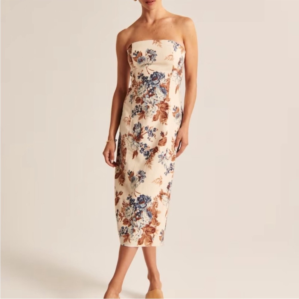 Abercrombie & Fitch Strapless Linen Dress